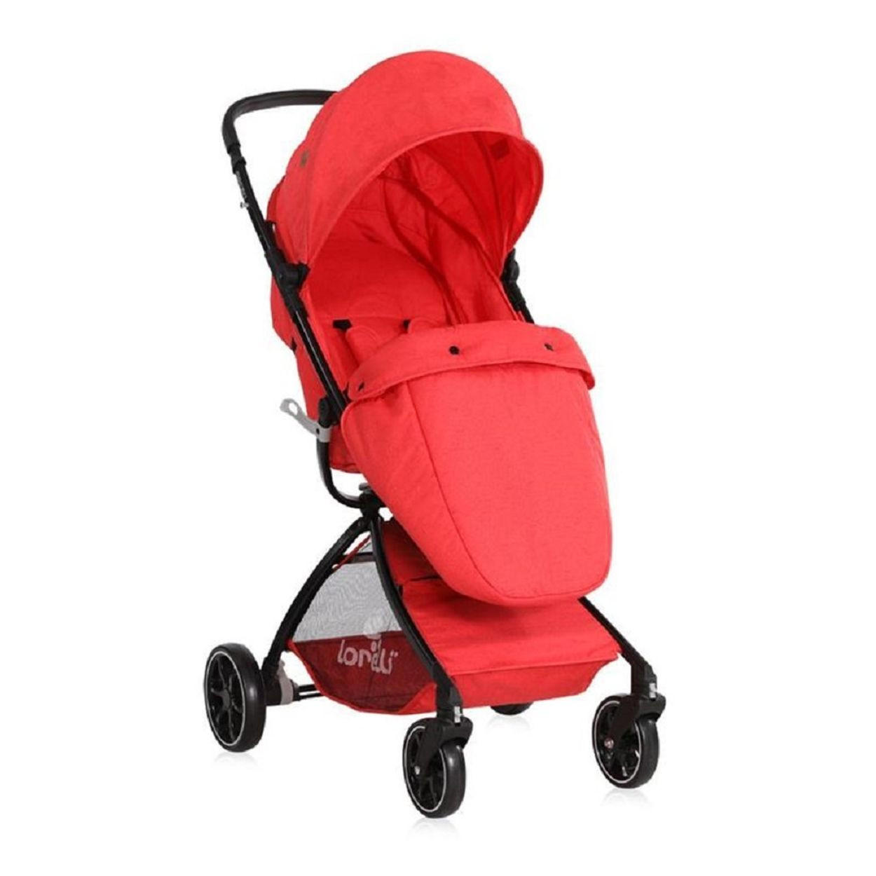 KINDERWAGEN SPORT rot mit Korb, verstellbares Sonnendach, Fußsack, klappbar - Rot, Metall (84/54/108cm) - Lorelli