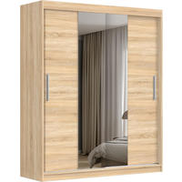 SCHIEBETÜRENSCHRANK mit Spiegel - Sonoma Eiche, Holzwerkstoff (215.5/180/59cm) - MebLocker