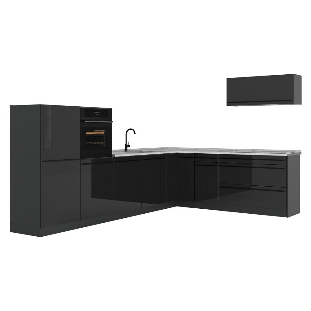 Vicco Eckküche Anthrazit, Anthrazit 327x143x60 cm
