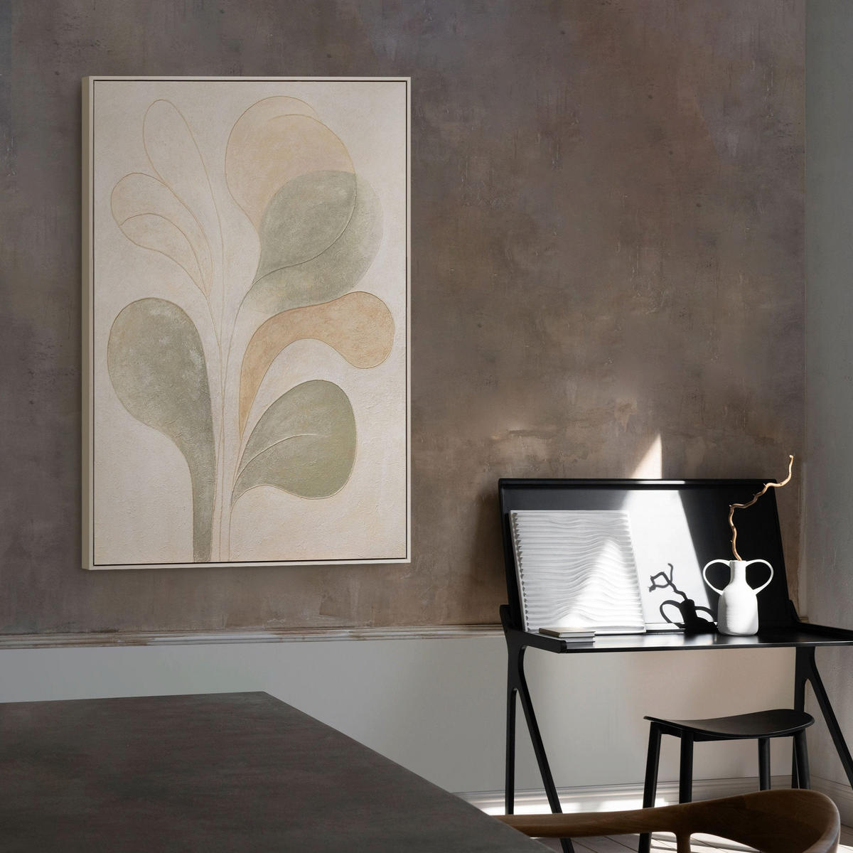 GEMÄLDE Leichtigkeit Schattenfugenrahmen Eichefarben 120x80 cm - Eichefarben, Holz (120/80cm) - YS-art gallery