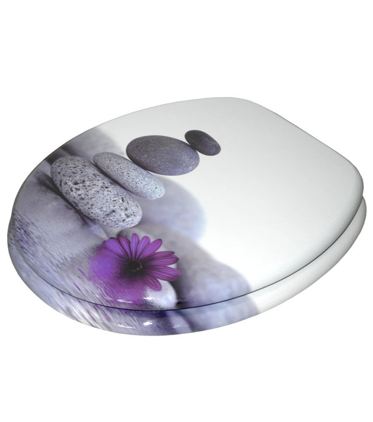 WC-SITZ Energy Stones - Violett, Holzwerkstoff (38/6/47cm) - Sanilo