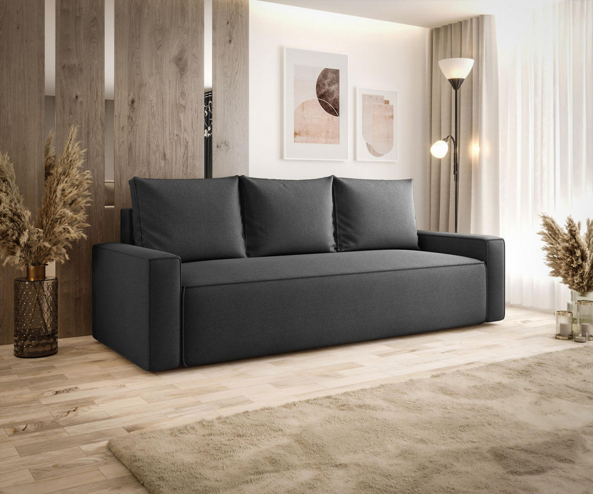 SOFA mit Schlaffunktion SAVIO Curio 97 - Dunkelgrau, Textil (232/90/90cm) - Bedante