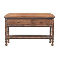 GARDEROBENBANK Roasted-Almond-Finish, 2 Schubladen, 1 offenes Regal, Braun - Braun, Holz (35/55/90cm) - Artisan Furniture