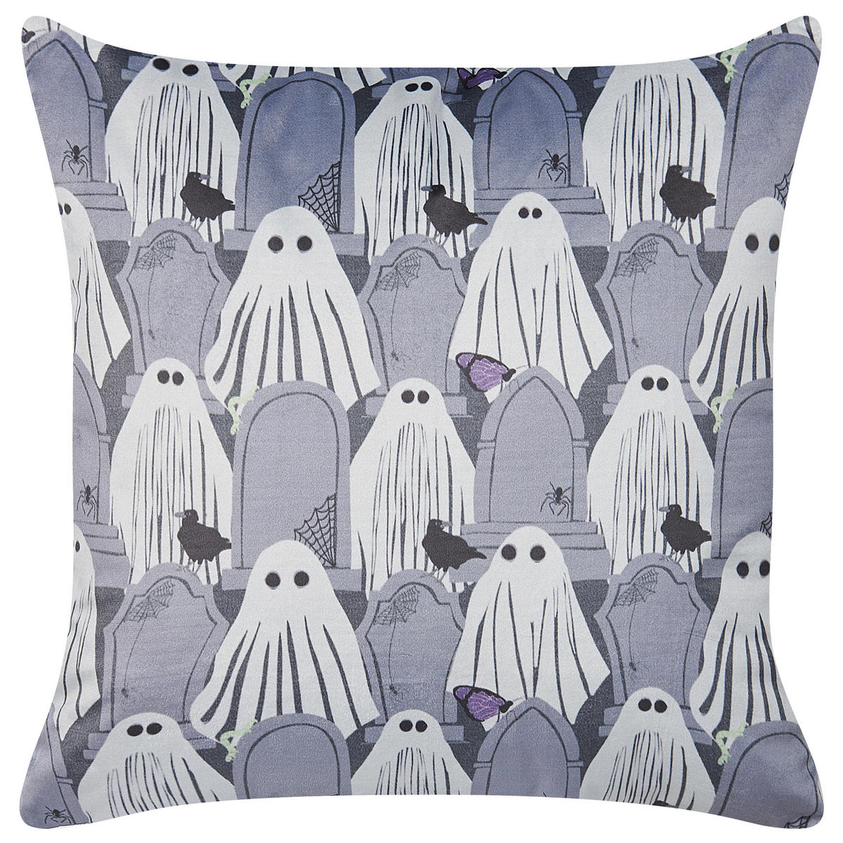 DEKOKISSEN 2er-Set Grau 45/45 cm Fanate - Grau, Textil (45/45cm) - Beliani