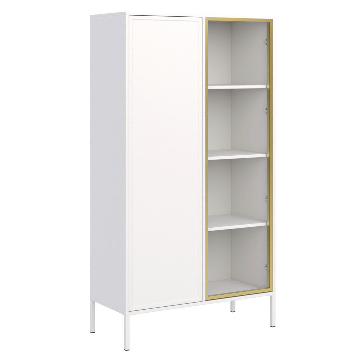 VITRÍNA Velveto bílá 90 cm - bílá, kov/kompozitní dřevo (90/160.2/40cm) - Selsey