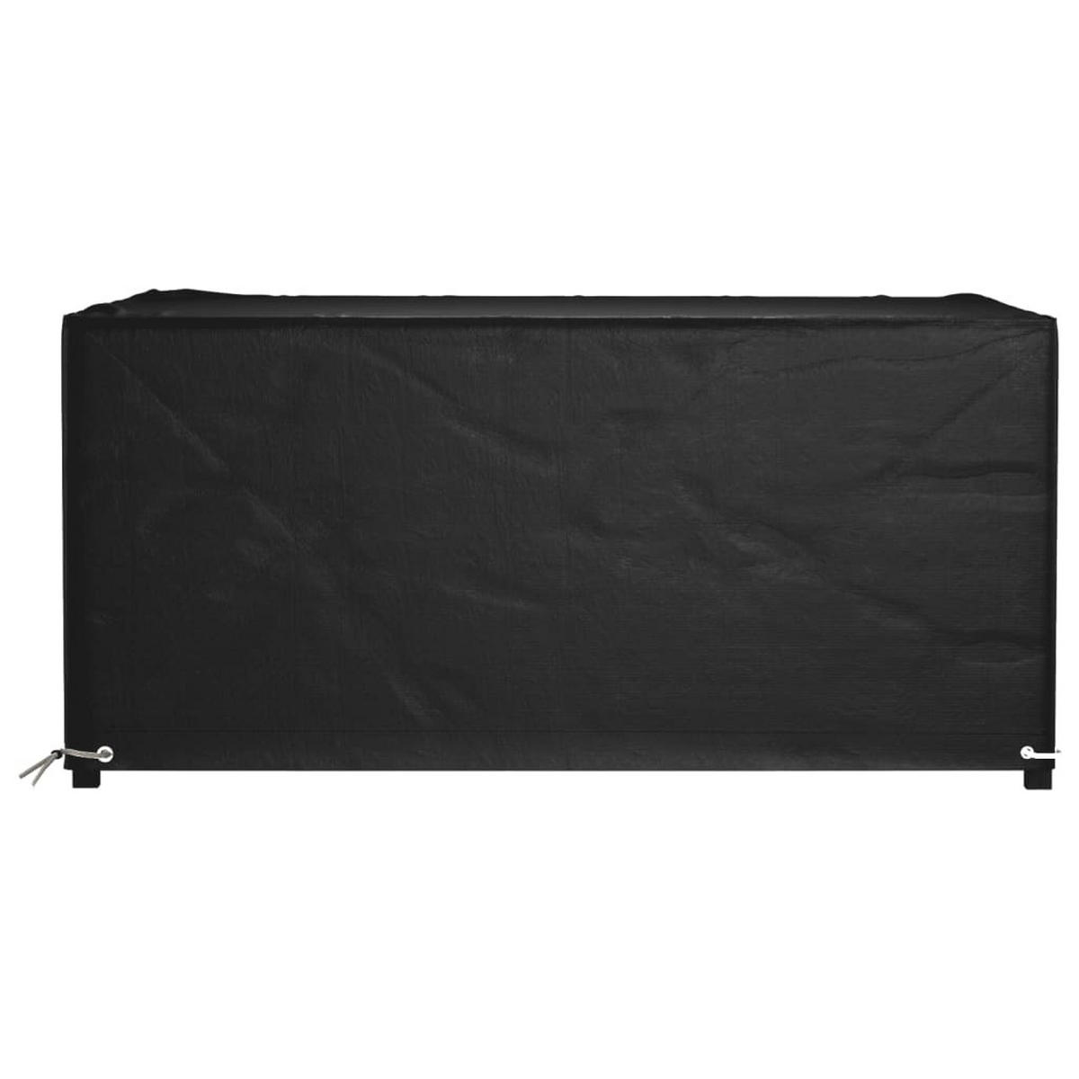 GARTENMÖBEL-ABDECKUNG 8 Ösen 160/120/75 Cm Rechteckig - Schwarz, Kunststoff (120/75/160cm) - vidaXL