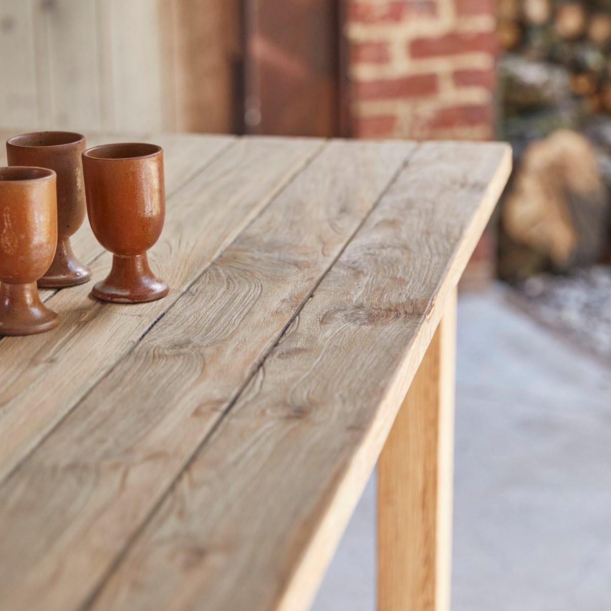 GARTENTISCH Teresa Natur aus Teak - Naturfarben, Holz (90/200/76cm) - Tikamoon