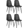 ESSZIMMERSTÜHLE 4er-Set MOVI Schwarz Kunstleder Metall 88x44x51 cm - Schwarz, Metall (44/88/51cm) - DELUKE