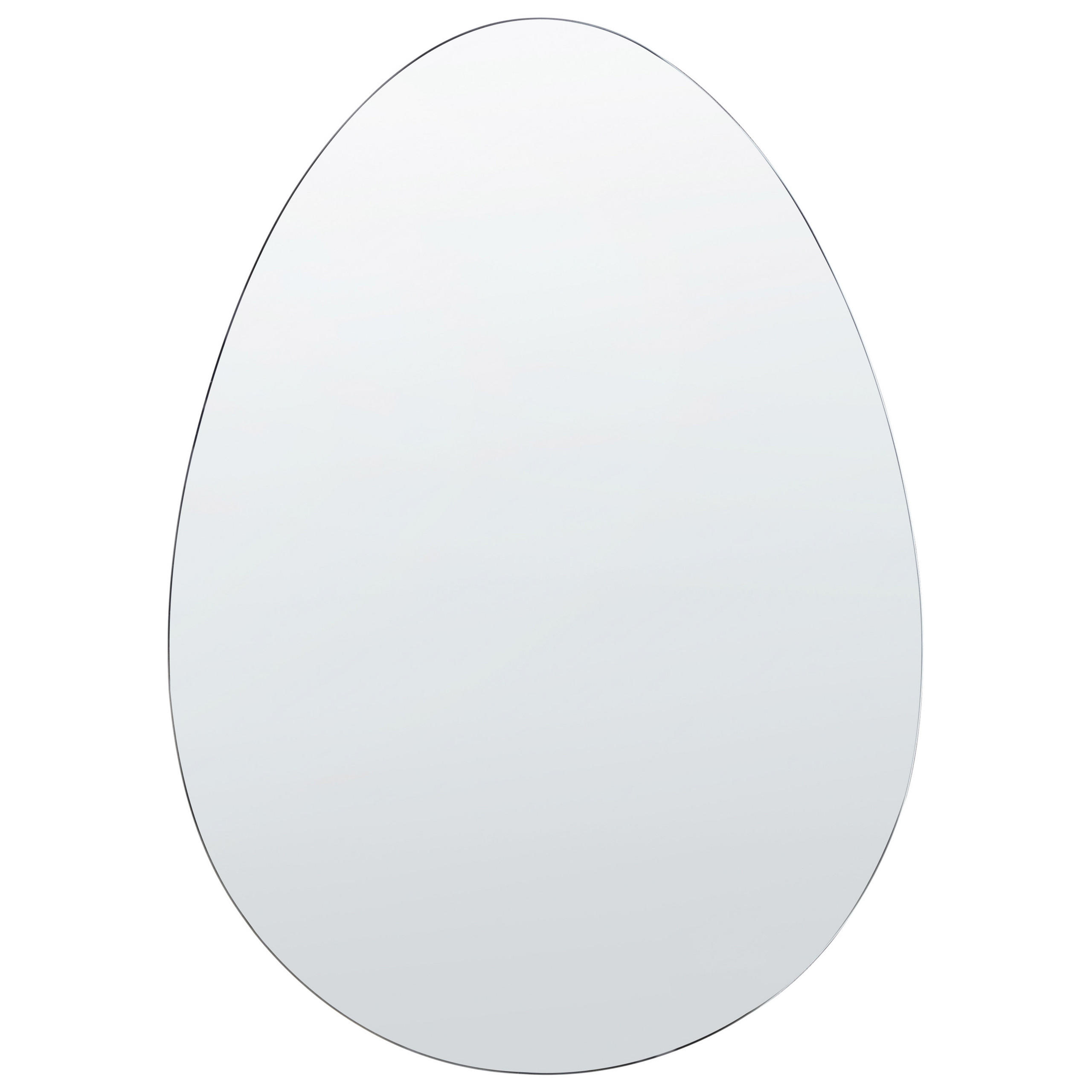 Beliani NÁSTĚNNÉ ZRCADLO stříbrné oválné 50/70 cm Montresor