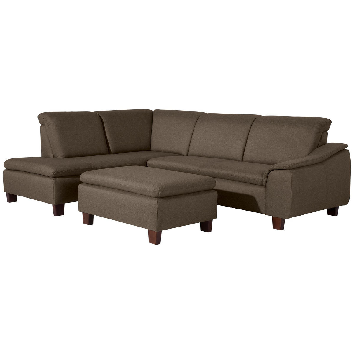 ECKSOFA mit Ottomane links Kaylil Flachgewebe sahara - Sahara, Kunststoff (187/247cm) - 58aufmkessel