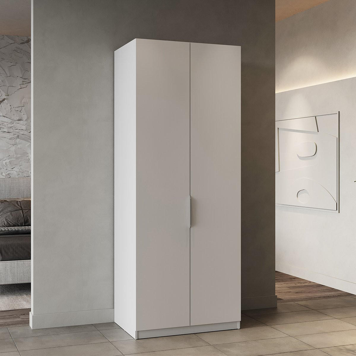 SCHRANK, 2 Türen - GHOST - Weiß - 79,4 x 51,1 x 203 cm - Weiß, Holz (51.1/203/79.4cm) - Demeyere