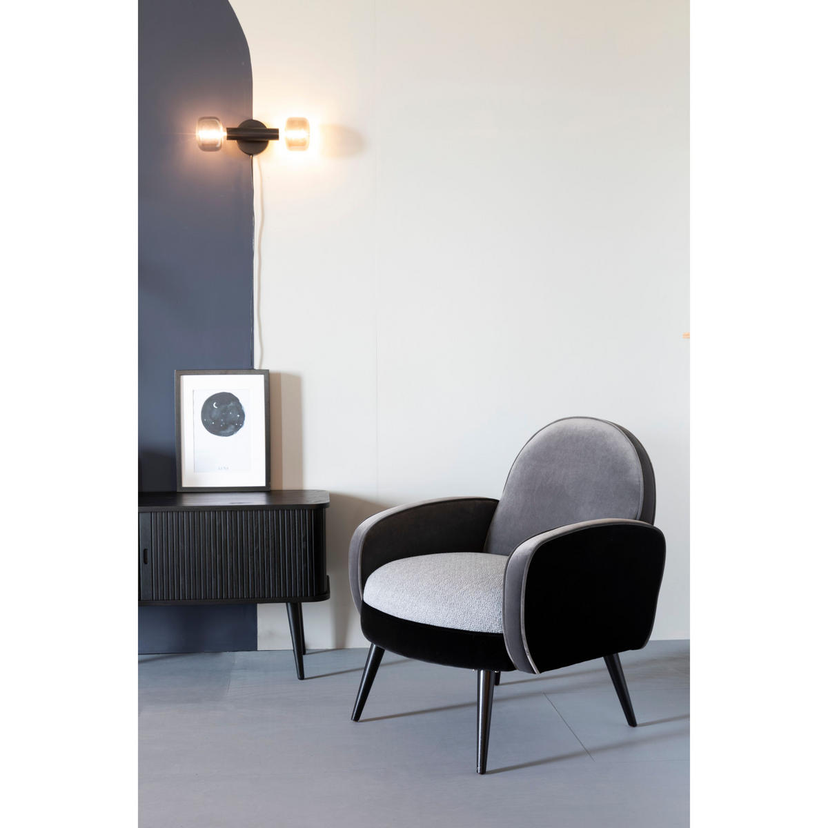 SIDEBOARD Barbier Schwarz - Schwarz, Holzwerkstoff (120/57.5/40cm) - Zuiver