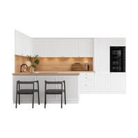 KÜCHENZEILE KS30-G390x260 – Arvion - Harmonische Optik für Ihr Zuhause - Weiß, Holz (390/213.3/260cm) - ROYAL24_MARKT