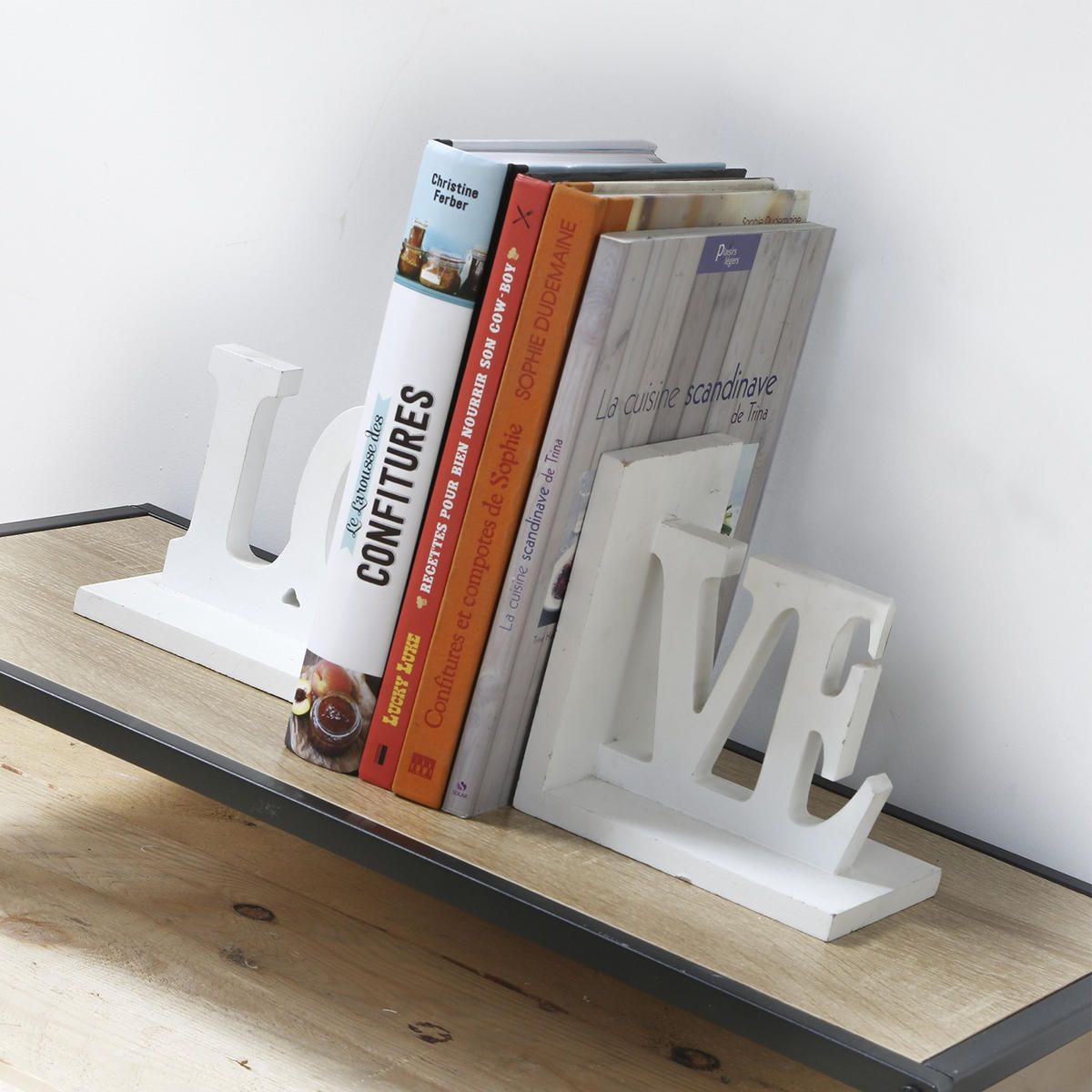 MODERNE Konsole mit 2 Regalebenen im Eiche Dekor L120cm - Eichefarben, Holzwerkstoff (8.5/8.5/80cm) - Calicosy