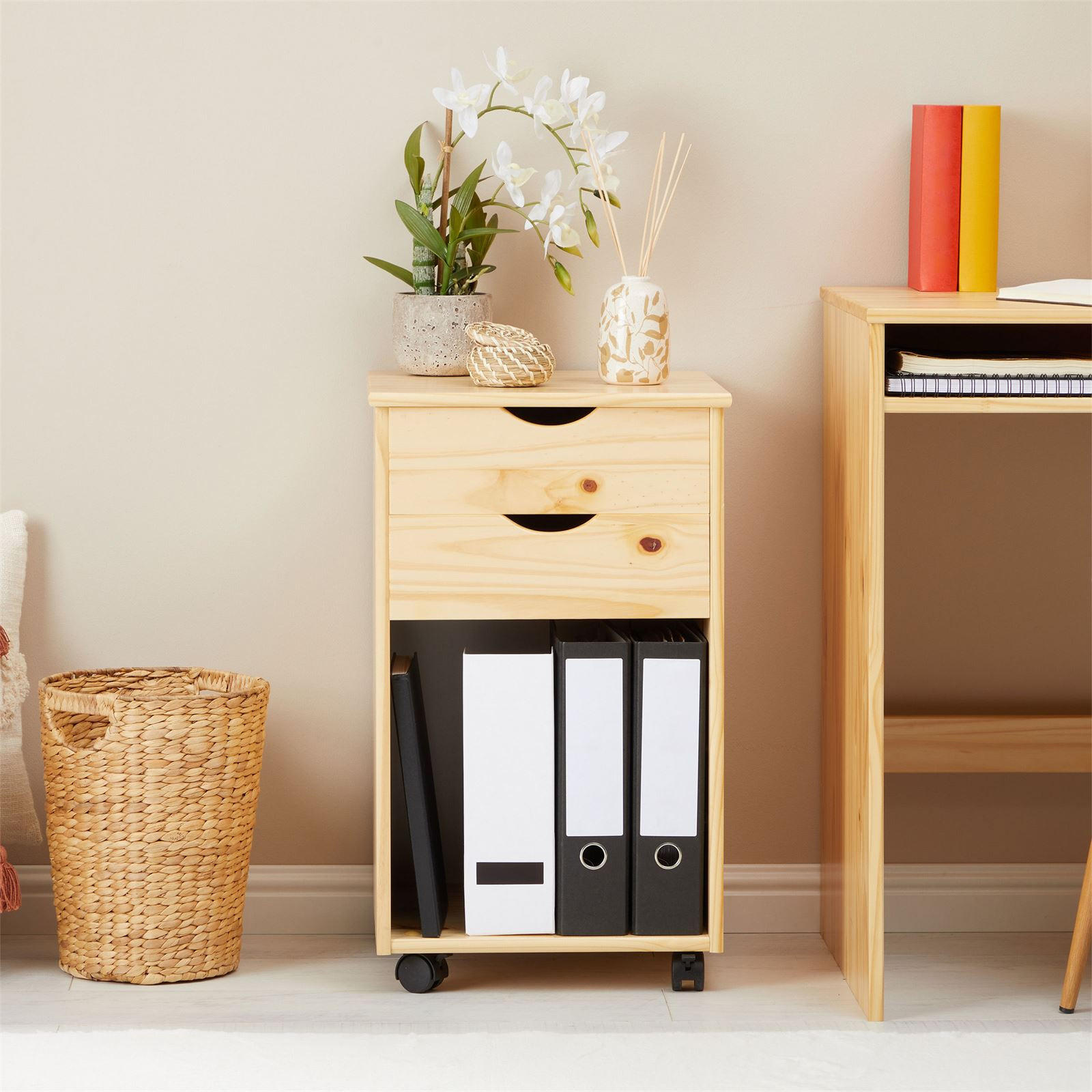 ROLLCONTAINER KANO - Naturfarben, Holz (39/65/39cm) - IDIMEX