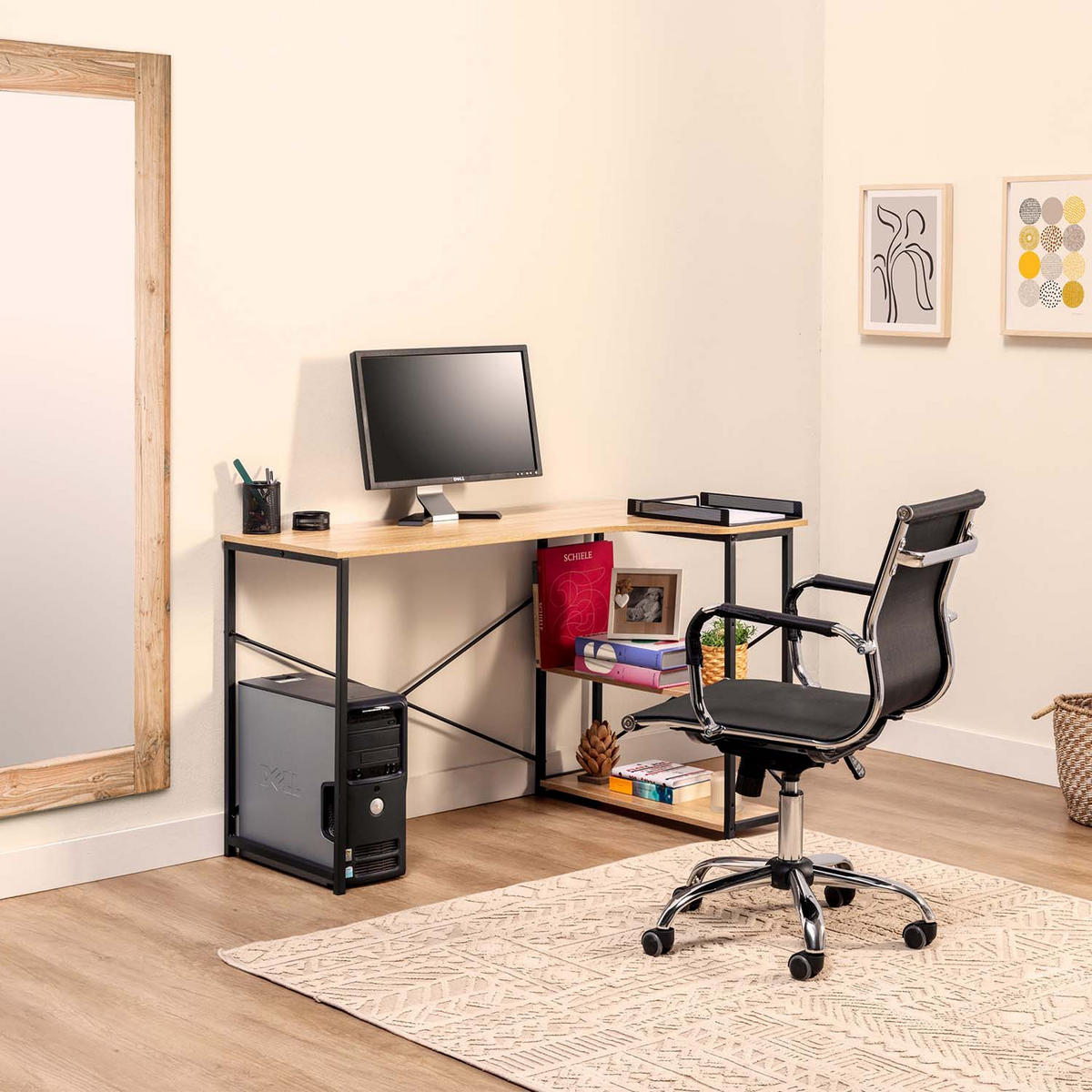 SCHREIBTISCH 120/73/75 Juani schwarz - Schwarz, Holzwerkstoff (73/120/75cm) - VS Venta-stock