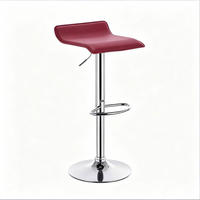 BARHOCKER höhenverstellbar drehbar Kunstleder Weinrot 1 St. - Rot, Metall (39/84/38.5cm) - Meubliv