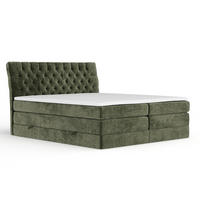 BOXSPRINGBETT Seraphine Olivenfarbe 200/200 cm - Schwarz/Olivgrün, Holz/Holzwerkstoff (200/200cm) - Maison de Reve