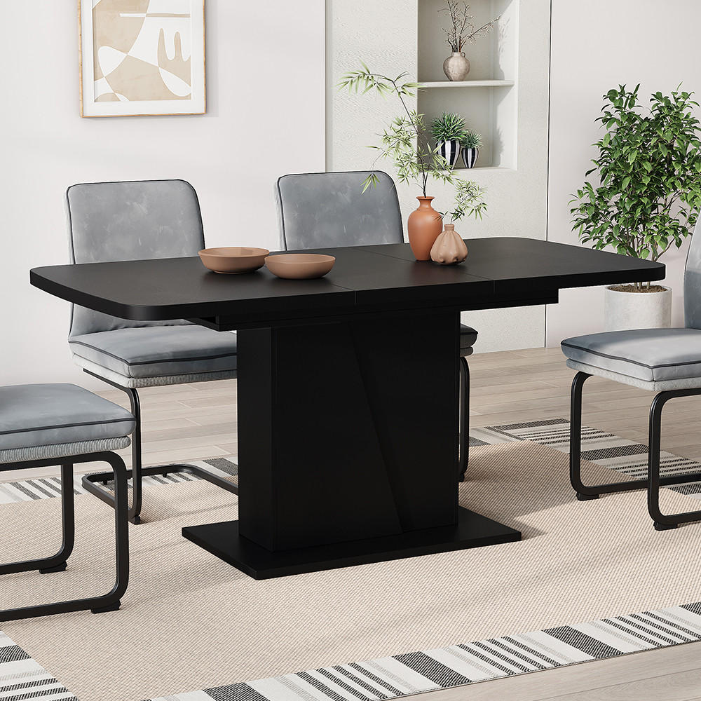 ROZKLÁDACÍ JÍDELNÍ STŮL Fenaro Černá - černá, kompozitní dřevo (80/120/77.3cm) - Vicco