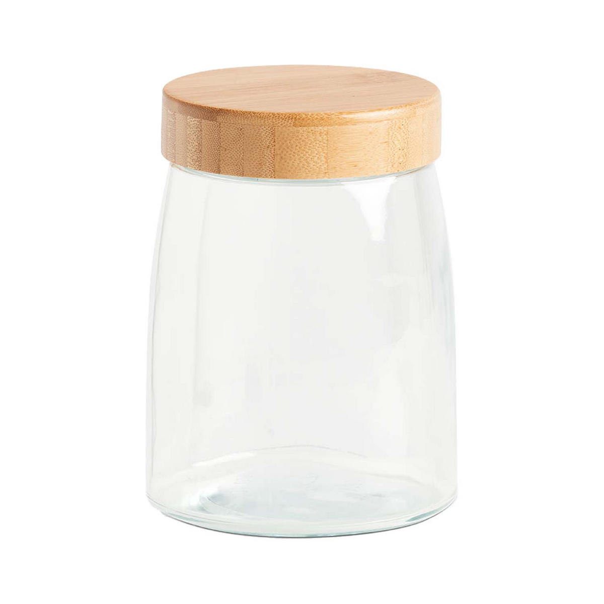 VORRATSGLAS 6 Stück mit Bambusdeckel - Ø 12,5 x 16,5 cm - Transparent, Glas (12.5/16.5/12.5cm) - Zeller Present