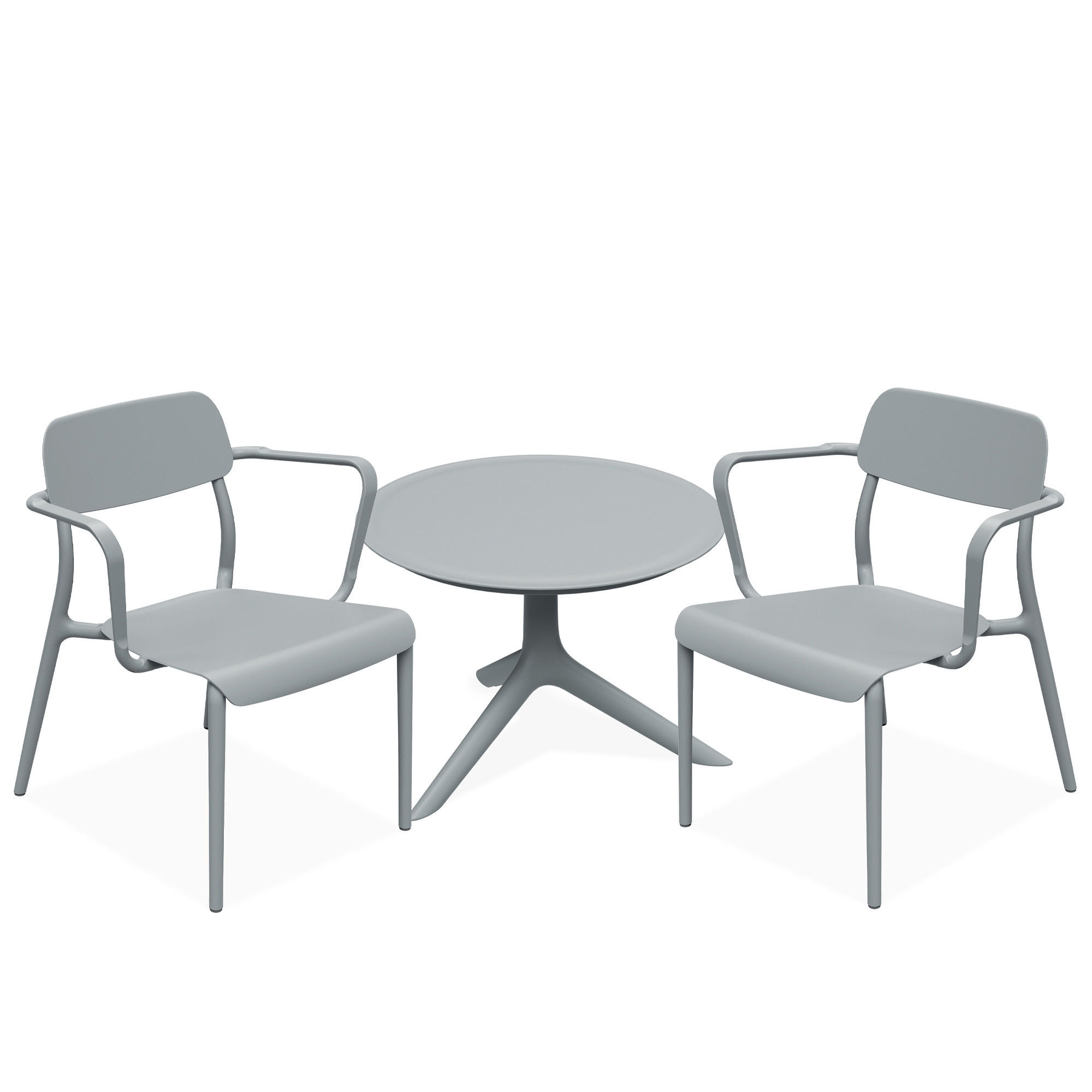 GARTENMÖBEL-SET GALIO, 3-tlg - Grau, Kunststoff - KONSIMO®
