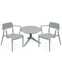 GARTENMÖBEL-SET GALIO, 3-tlg - Grau, Kunststoff - KONSIMO®