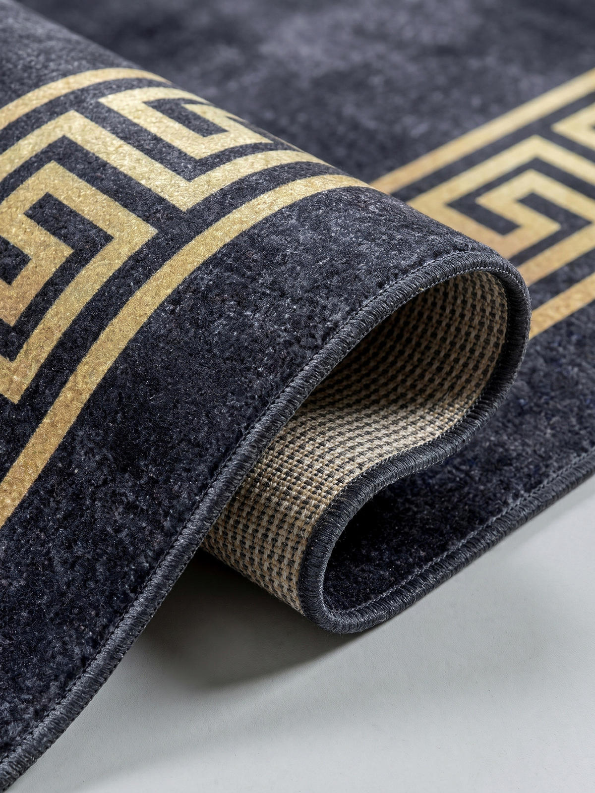 TEPPICH Schlafzimmer Klassisch Modern Waschbar Wohnzimmer Schwarz 120x170 cm – PIZOL - Schwarz, Textil (170/120cm) - KADIMA DESIGN