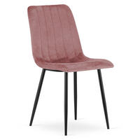 ESSZIMMERSTUHL JEWA rosa Sitz, schwarze Beine - Pink/Schwarz, Textil (43/90/51cm) - Valora