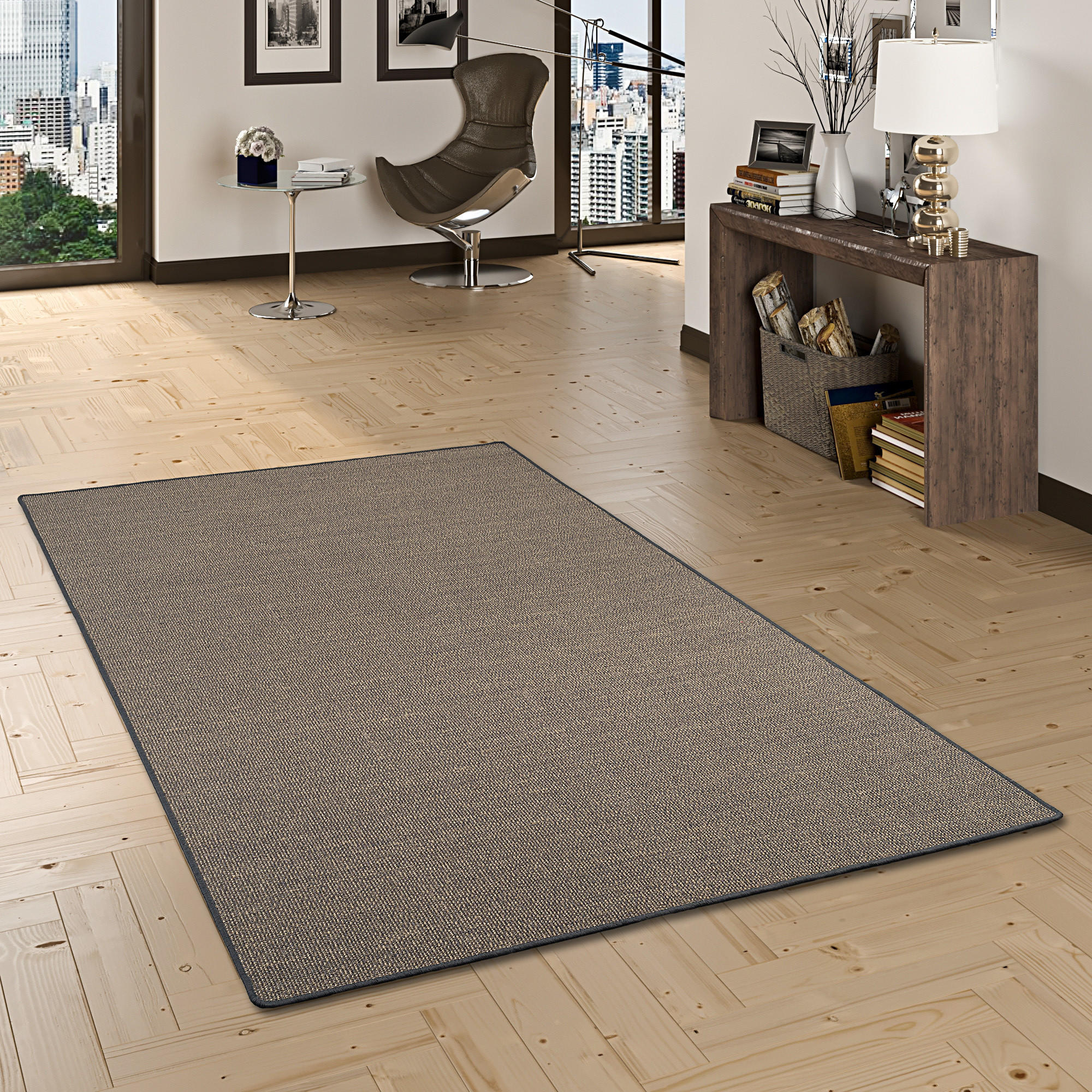 SISAL NATUR TEPPICH KLASSISCH - Graphitfarben, Textil (80/400cm) - Snapstyle