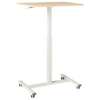 LAPTOPTISCH manuell höhenverstellbar 65/48 cm Hellbraun/Weiß Academia - Hellbraun/Braun, Holzwerkstoff/Metall (48/65/73cm) - Beliani