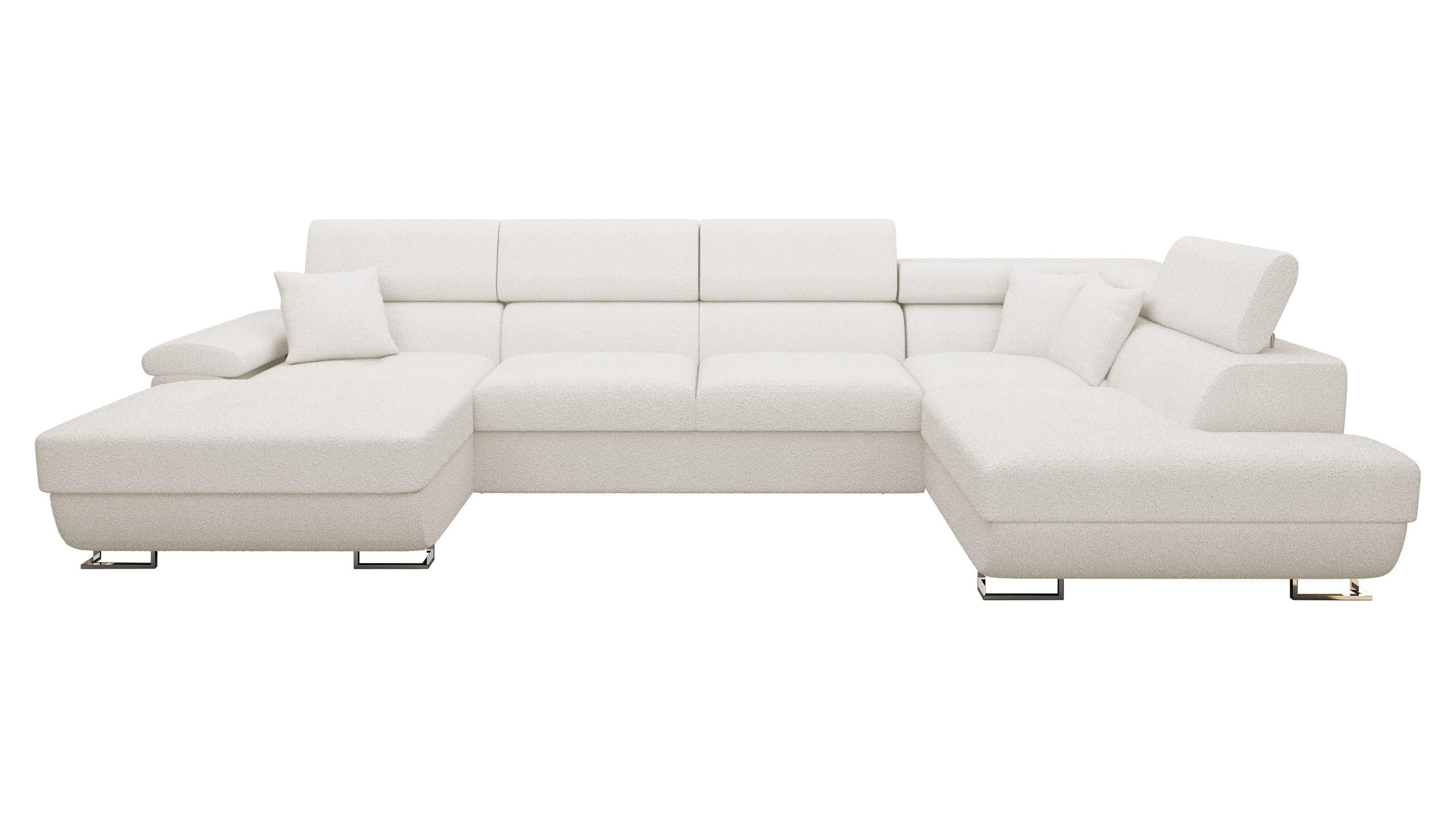 Mirjan24 Wohnlandschaft Creme 202x91x345 cm