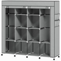STOFFSCHRANK Stahl, Vliesstoff Dunkelgrau - Dunkelgrau, Textil/Metall (42.5/167/166cm) - HOMCOM