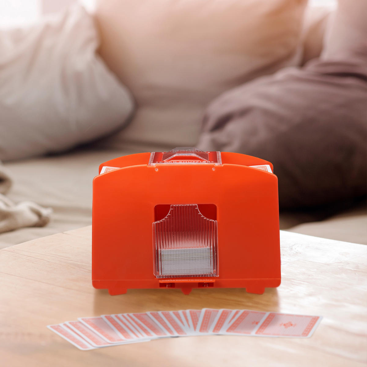 KARTENMISCHMASCHINE - Rot, Kunststoff (20.5/10.5cm) - Relaxdays