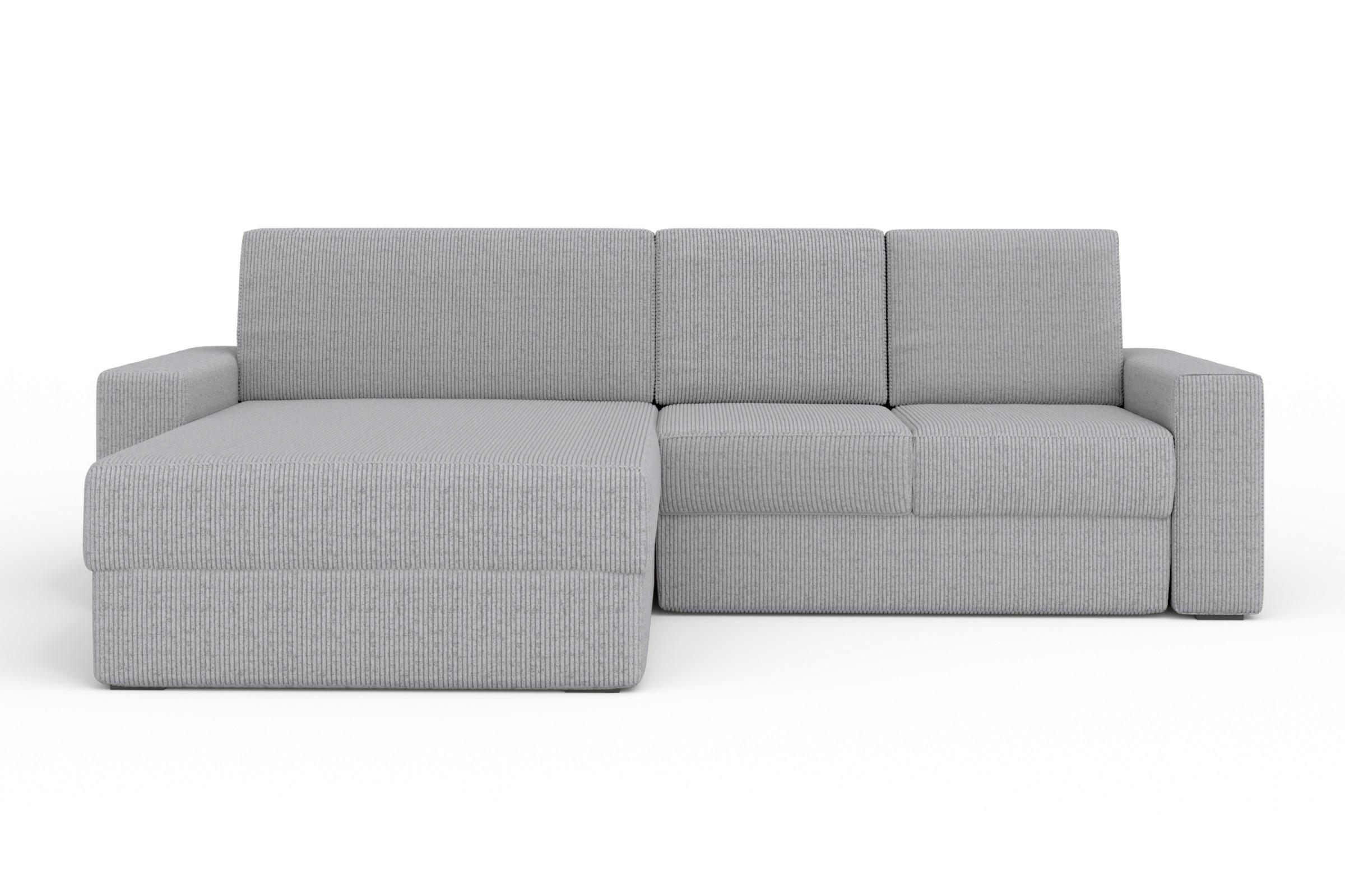 ECKSOFA TOCO XL 275/170 cm in Cord Hellgrau links - Hellgrau, Holz/Holzwerkstoff (275/170cm) - Deine Möbel 24