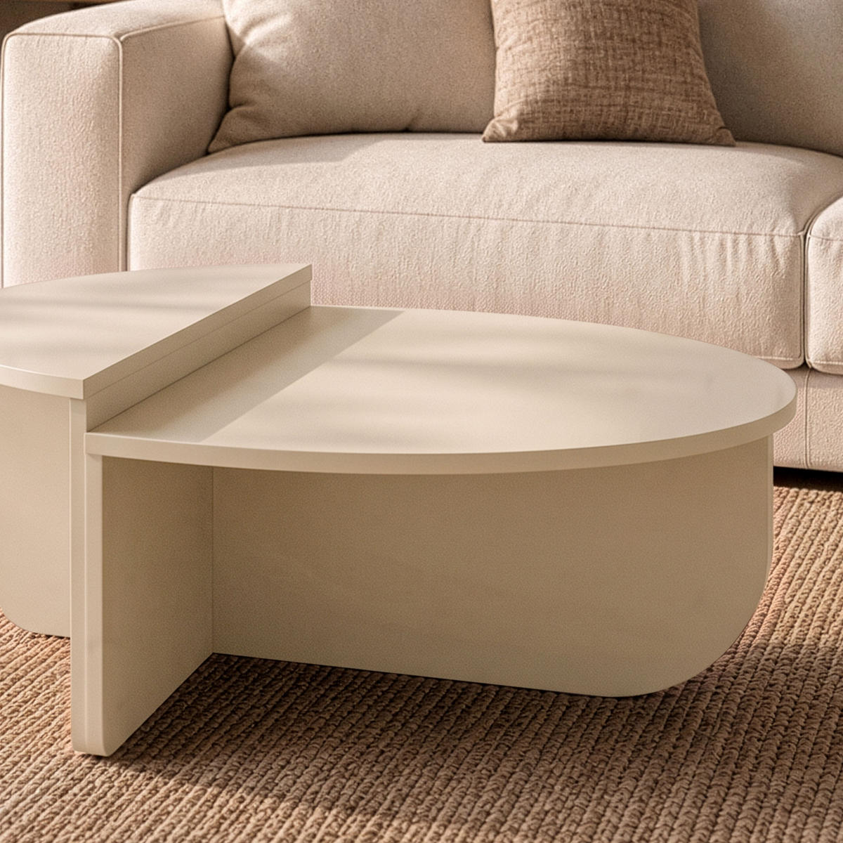 COUCHTISCH orion weiss - Eiche Bianco, Holzwerkstoff (9.5/90/35cm) - Calicosy