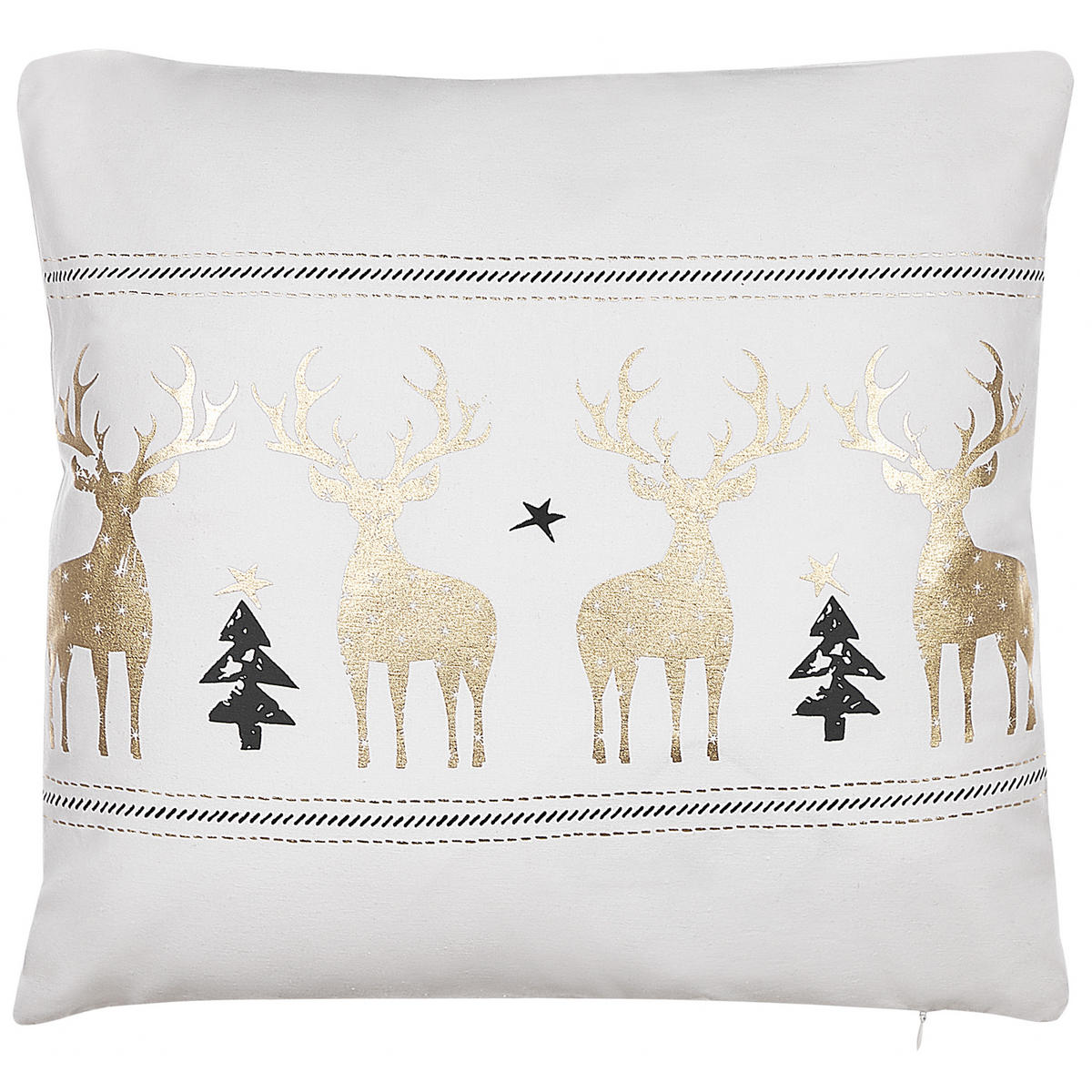 DEKOKISSEN 2er-Set Cremeweiß 45/45 cm Donner - Ecru, Naturmaterialien/Textil (45/45cm) - Beliani