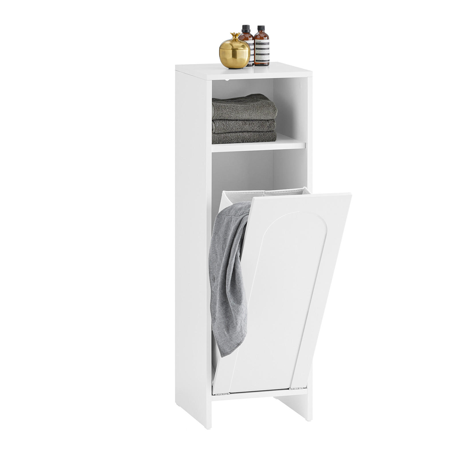 WÄSCHESCHRANK Weiß - Weiß, Holzwerkstoff (30/97/30cm) - SoBuy