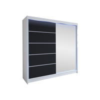 SCHWEBETÜRENSCHRANK Talin III, mit RGB LED Beleuchtung - Silberfarben/Multicolor, Holzwerkstoff/Metall (180/215/58cm) - MIRJAN24