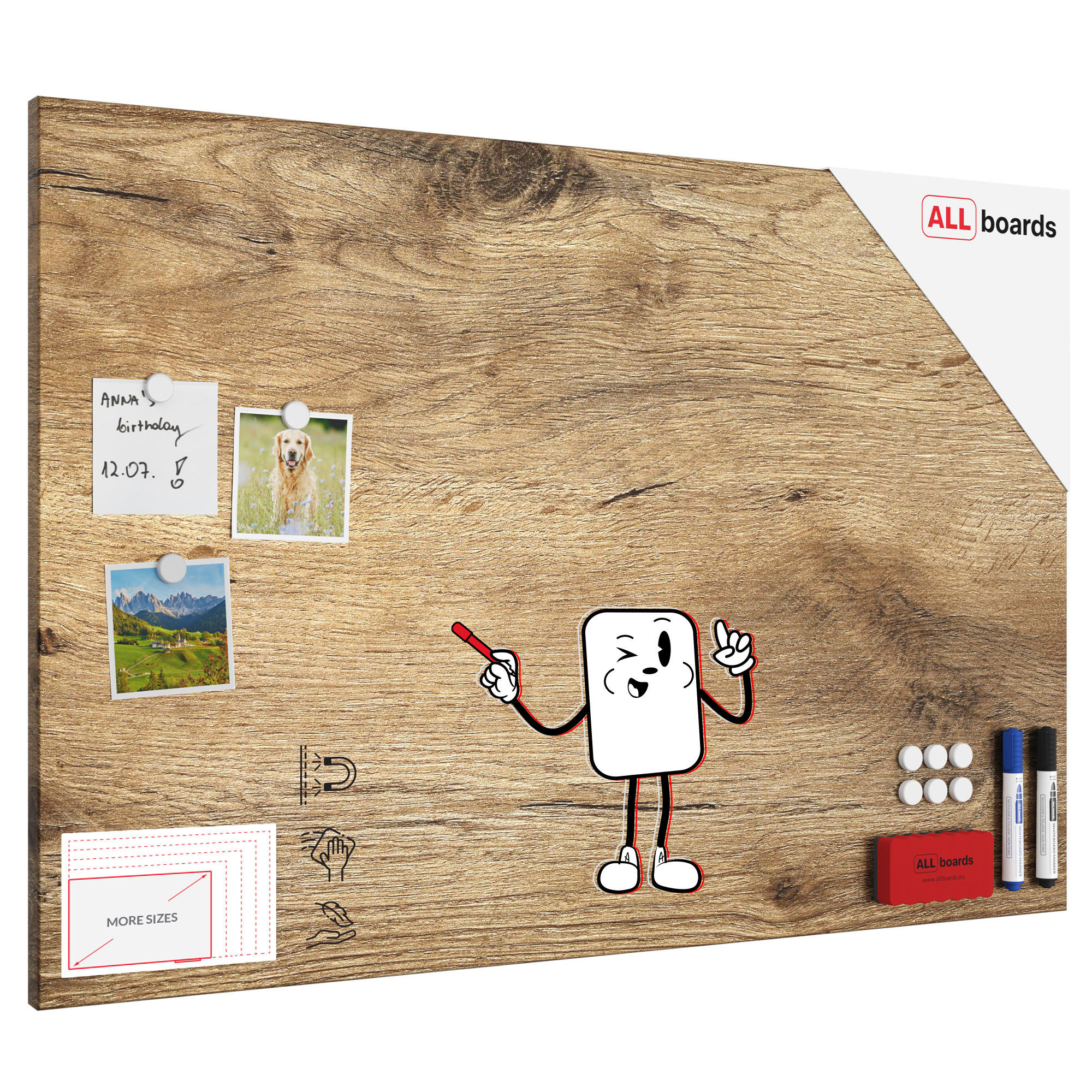 METALBOARD BAUMKERN 90x60cm + Zubehör-Set - Multicolor, Metall (90/60/1.8cm) - ALLboards