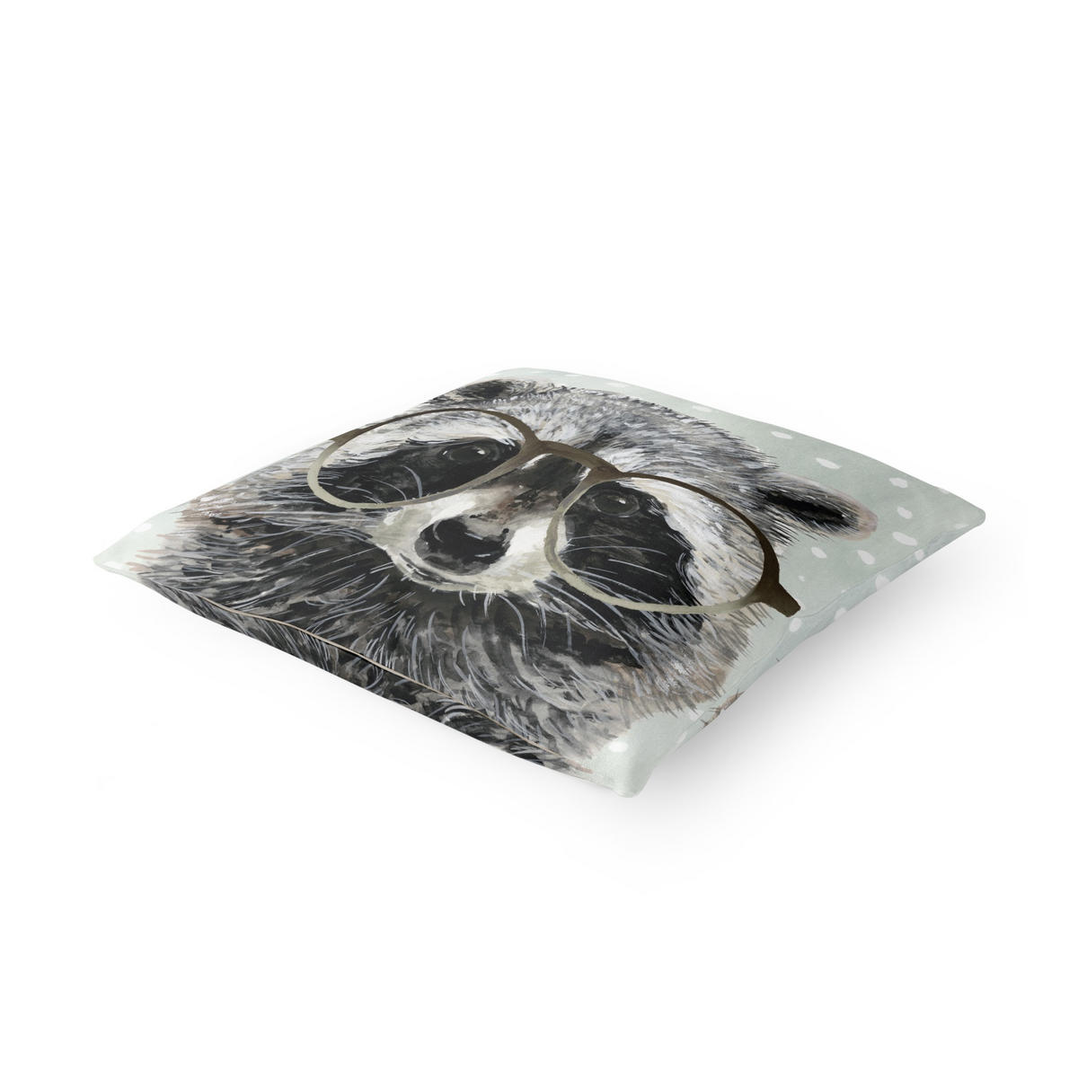 KISSENBEZUG Bebrillte Tiere - Waschbär 40/40 cm - Grau, Textil (40/40cm) - Bilderwelten