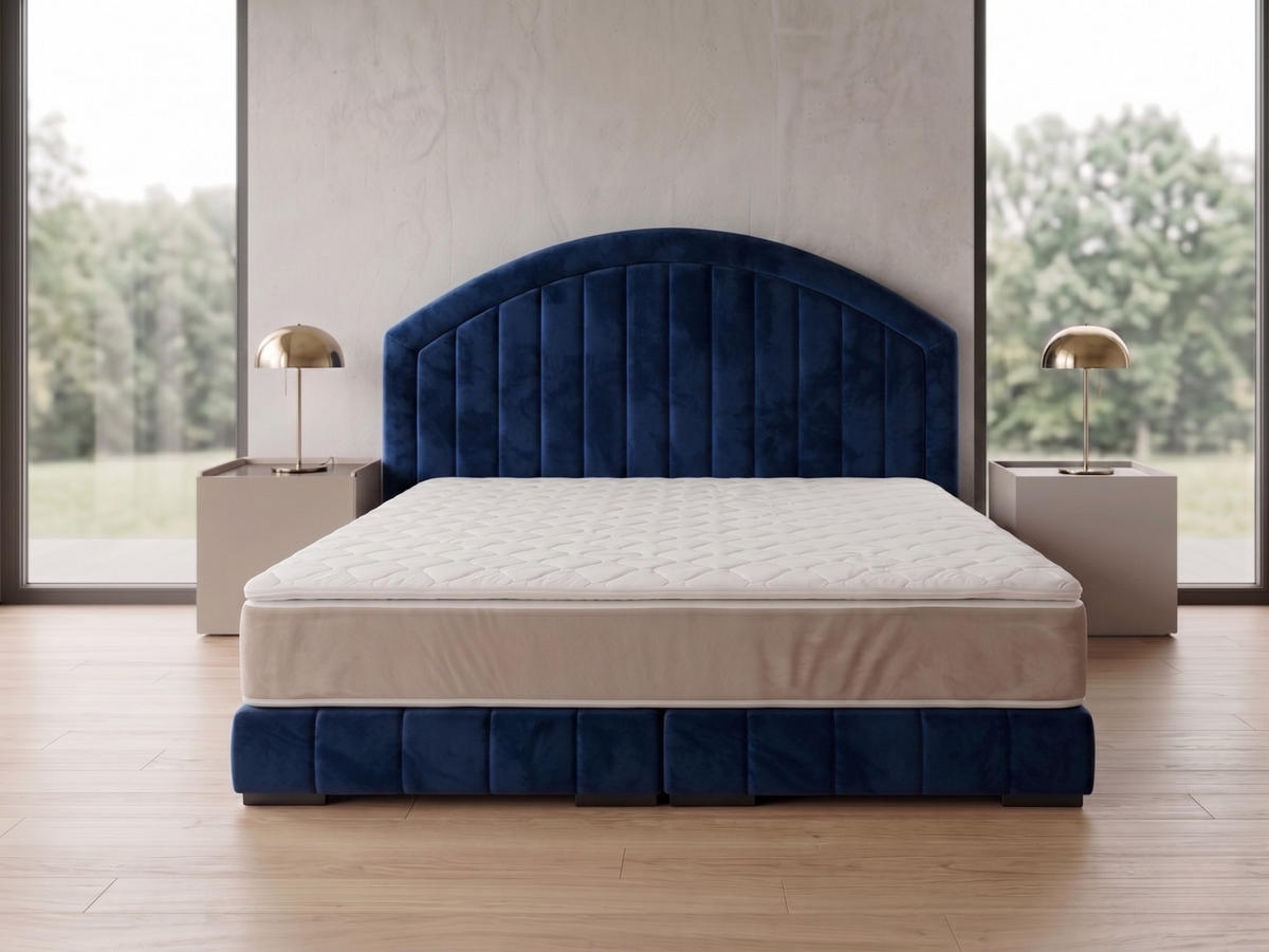 POLSTERBETT LEON2 200x 200 cm Farbe: Blau - Blau, Textil (200/200cm) - A&J MöbelLand