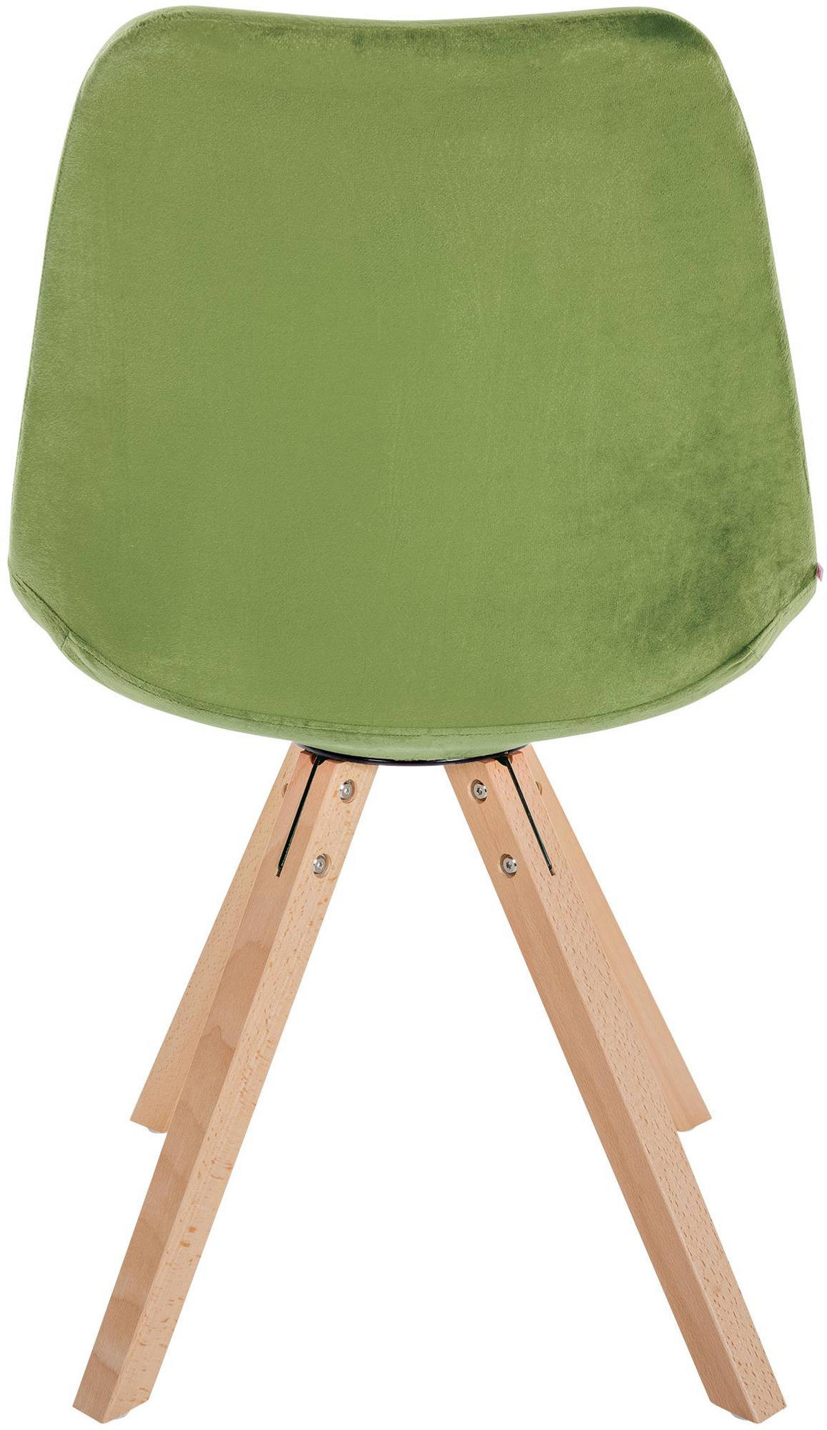 STUHL 4er Set Samt hellgrün - Naturfarben/Hellgrün, Holz/Textil (48/81/54cm) - CLP