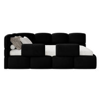 DETSKÁ POSTEĽ Cloudy čierna 90x200 cm, s matracom a zábranou, záhlavie vľavo, zamat - čierna, textil/plast (90/200cm) - Selsey