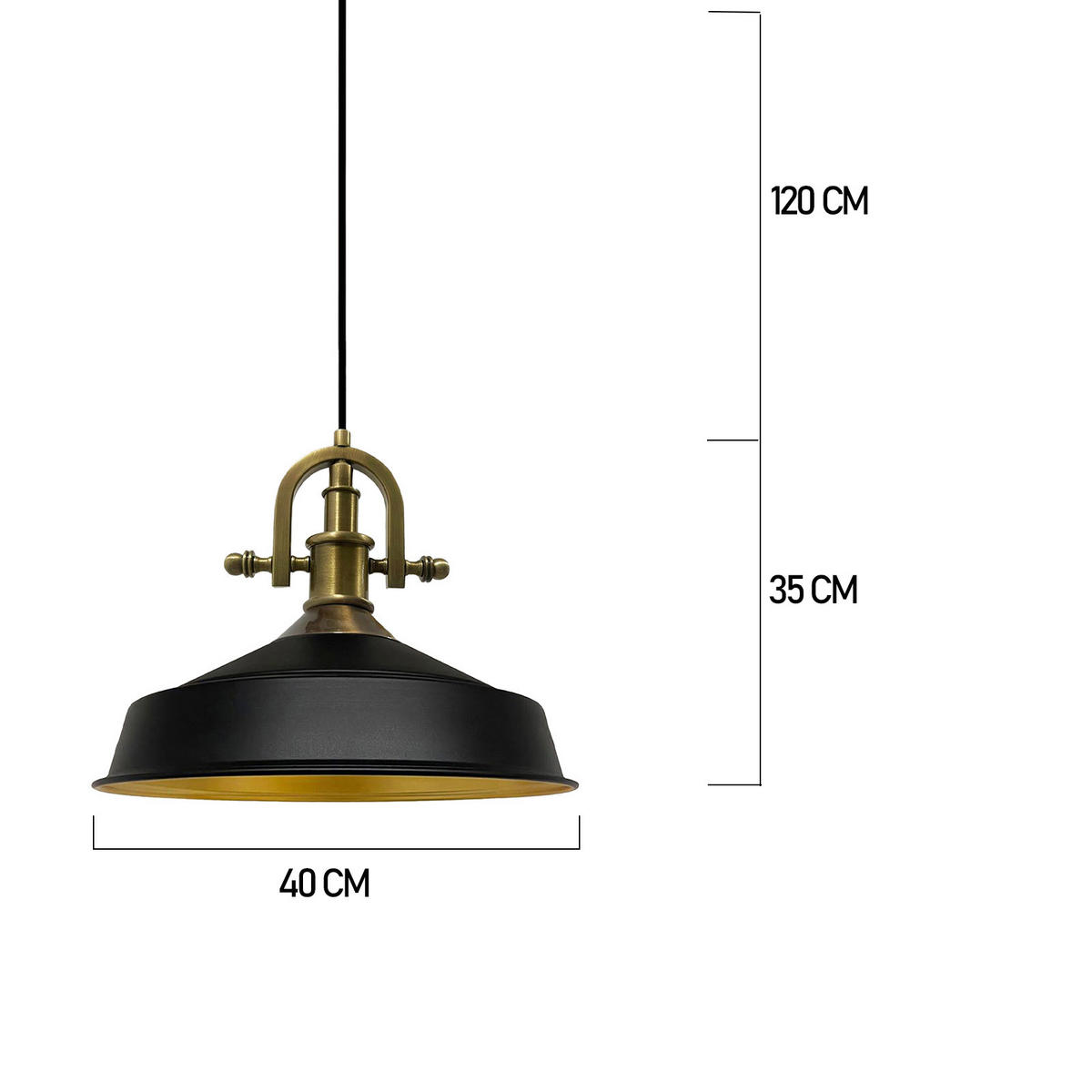 PENDELLEUCHTE Asletl-Marine - Schwarz, Metall (41/41/28cm) - Bamyum