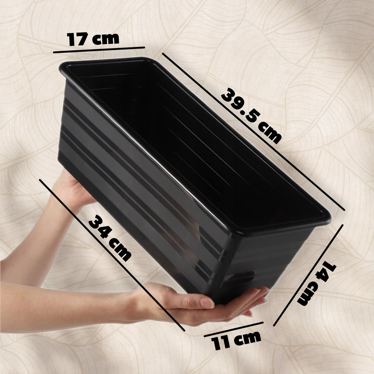 BALKONTOPF 40 cm, Anthrazit - Anthrazit, Kunststoff (7/40cm) - KADAX