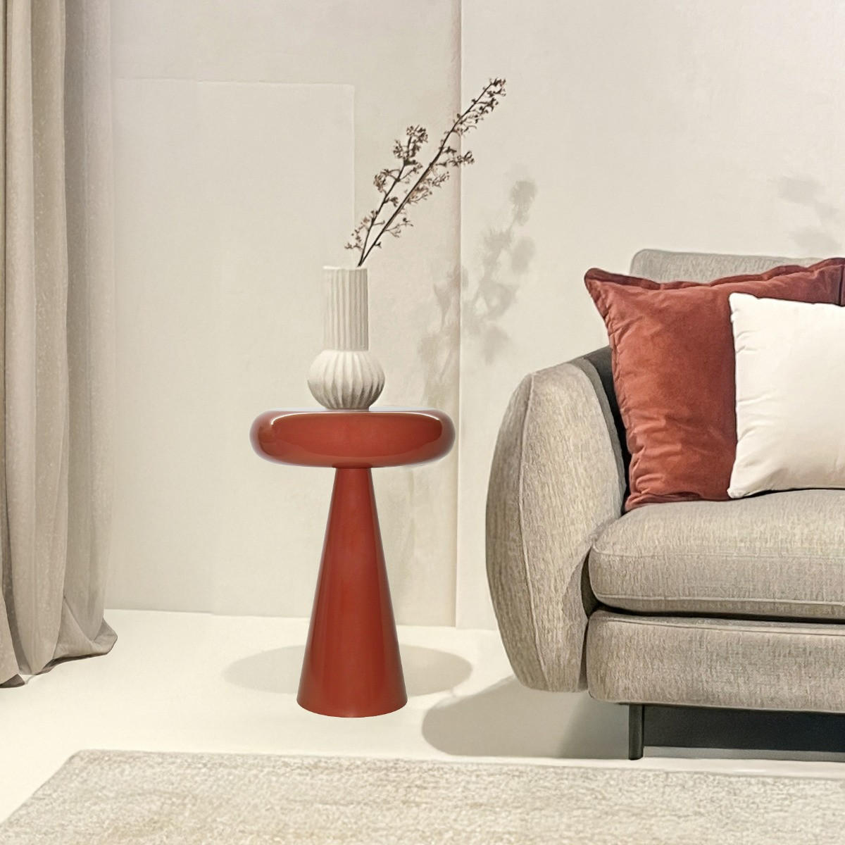 BEISTELLTISCH Sam Orange 36/36/57 cm - Rot, Metall (36/36/57cm) - Livingfurn