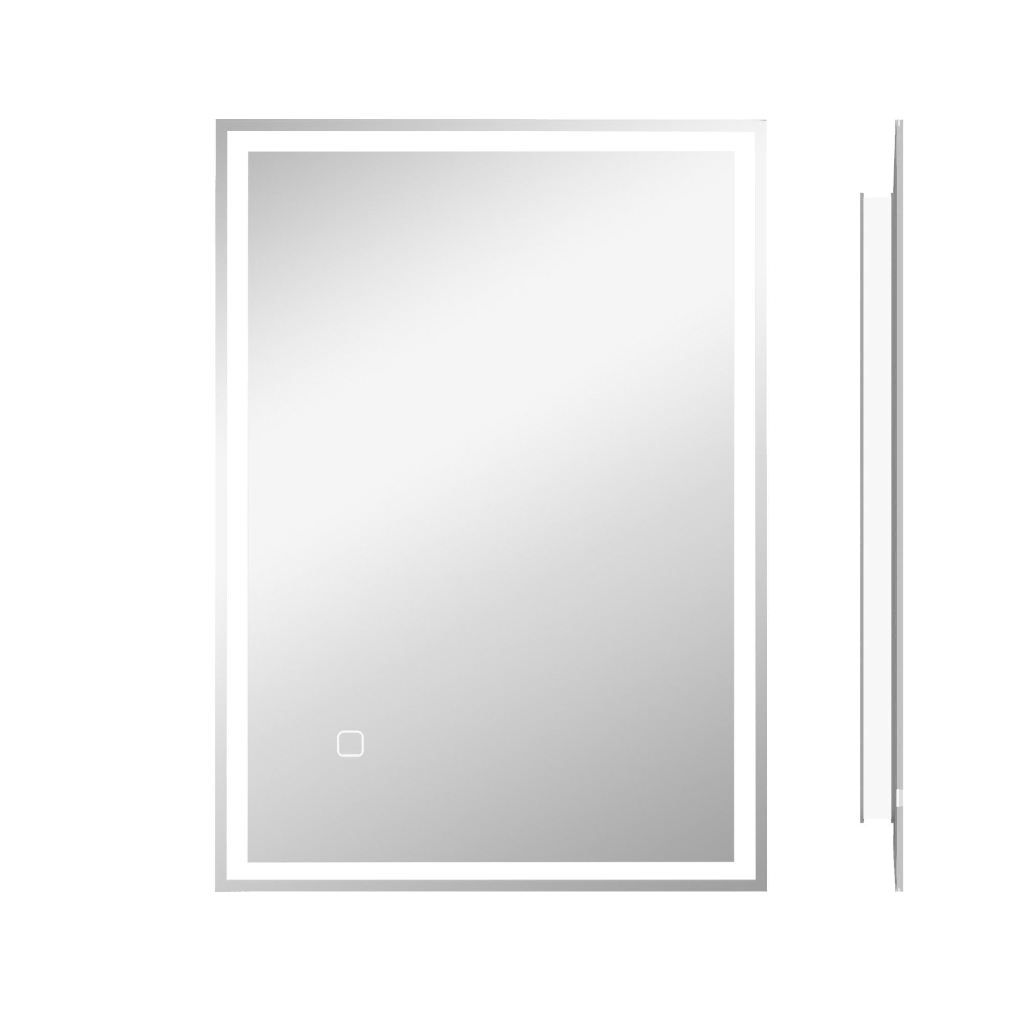 HOMCOM KOUPELNOVÉ ZRCADLO, s LED osvětlením, 70 x 50 cm, nezamlžující, s dotykovým spínačem, IP44