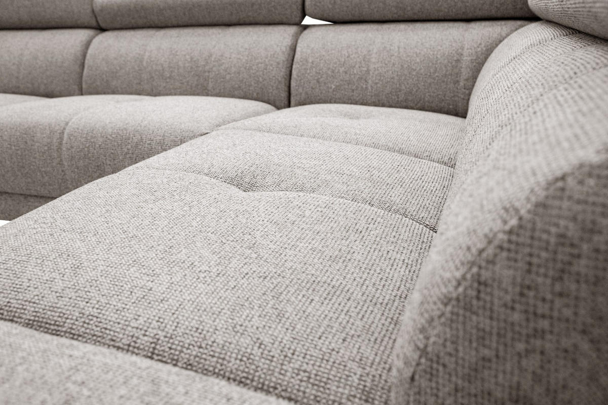 ECKSOFA FIERO 5-Sitzer mit 1 Relaxfunktion, taupe - Taupe, Holzwerkstoff/Textil (290/228cm) - Courtois Laville