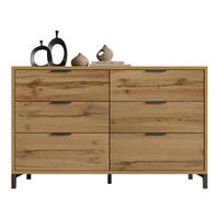 SIDEBOARD 120x40x76 cm Dunkle Eiche mit 6 Schubladen - Alteiche, Holzwerkstoff (120/76/40cm) - FLIEKS