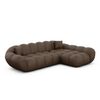 ECKSOFA Liva Dunkelbraun Echtleder L-Form Rechts - Dunkelbraun, Leder (160/265cm) - VAROYAL